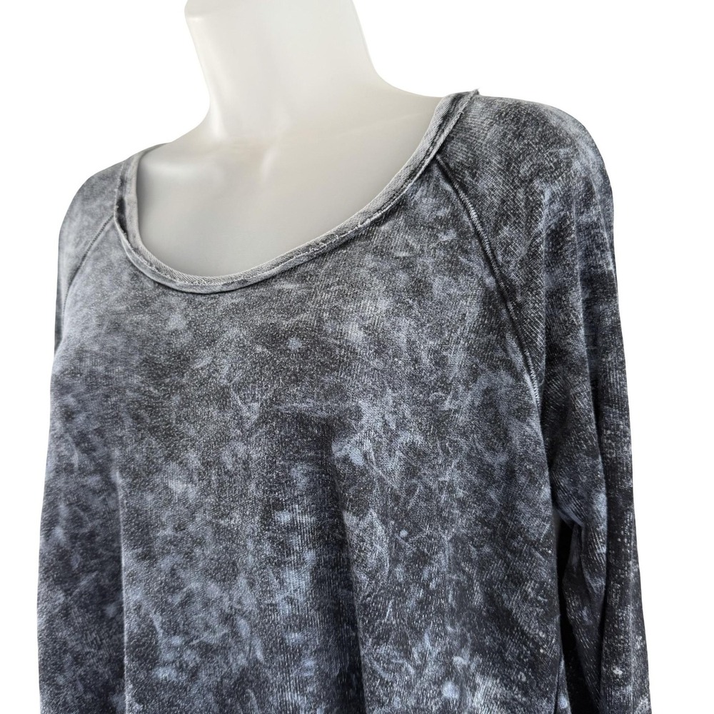 Sloane Rouge Sweater Womens Medium Gray Black Mineral Wash Long Sleeve Tunic Top - Picture 7 of 14